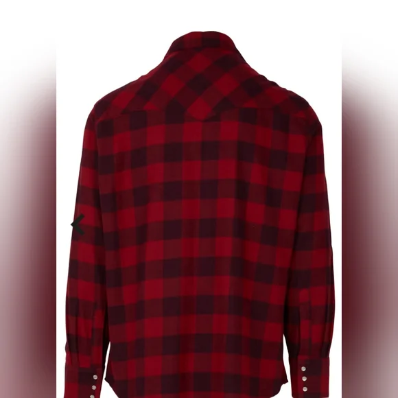 Wrangler Men's Sport Western Long Sleeve Flannel Shirt - Picture 2 of 2